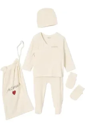 Envie de Fraise Neugeborenen-Geschenkset 5-teiliges Baby-Set für Neugeborene, Ripp 5-teiliges Set weiß 56