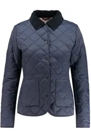 Barbour Steppjacke Damen Steppjacke DEVERON QUILT Regular Fit (1-St) blau 42