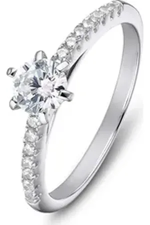 FAVS Silberring Damen-Damenring 925er Silber 1 Zirkonia, Zirkonia, synthetisch silberfarben 52