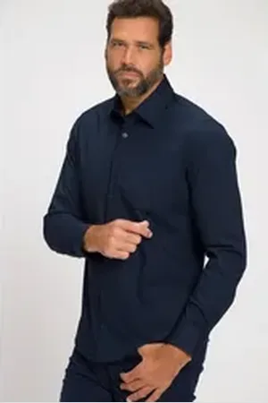 JP 1880 JP1880 Businesshemd Hemd FLEXNAMIC® Kentkragen Modern Basic Fit blau|schwarz L