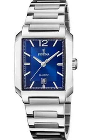 Festina Quarzuhr Damen-Uhr On The Square Blau Quarz Edelstahl-Armband F20679/3