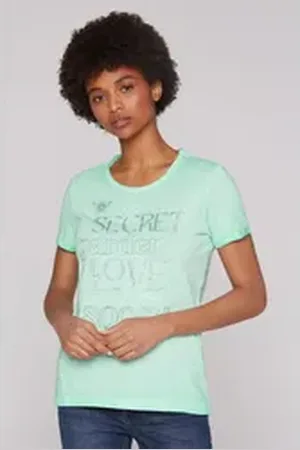 Soccx Rundhalsshirt mit Turn-Up-Ärmel grün L