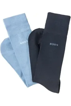 HUGO BOSS Businesssocken 2P RS Bamboo 1027 (Packung, 2-Paar) mit Strickbündchen blau 39-42