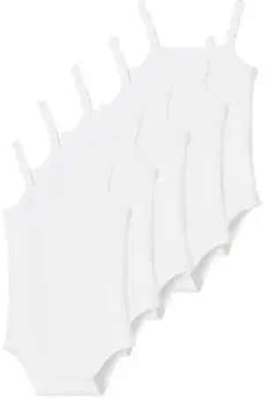 Vertbaudet Langarmbody 5er-Pack Baby Bodys, schmale Träger BASIC weiß 68