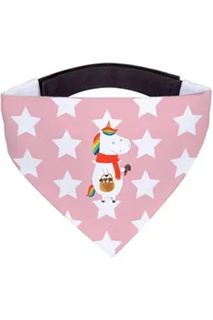Mr. & Mrs. Panda Hundefliege Einhorn Pilz - Rot Pastell - Geschenk, Halstuch, Unicorn, Einhorn Dek, Polyester rot M | 22.5 cm x 22.5 cm