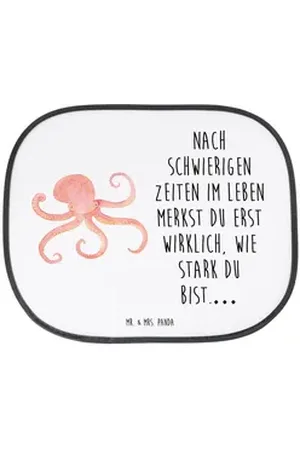 Mr. & Mrs. Panda Sonnenschutz Tintenfisch - Weiß - Geschenk, lustige Sprüche, Tiermotive, Autosonne, Seidenmatt weiß