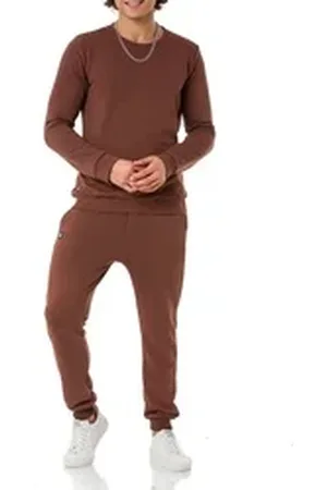 Redbridge Jogginganzug Red Bridge Herren Jogginganzug Set Sweatshirt Hose Premium Basic (Spar-Set, 2-tlg), Premium Qualität, gemütlich, vielseitig braun XL
