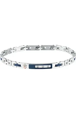 Maserati Edelstahlarmband Herren-Armband Edelstahl Diamant silberfarben