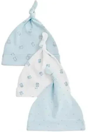 Next Erstlingsmütze Oben geknotete Baby-Mütze, 3er-Pack (3-St) blau Kopfumfang: 44 cm.