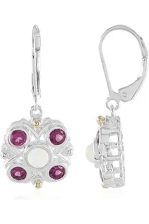 Cavill Ohrring-Set Welo Opal & Rosa Edelstein 925 Silber Ohrringe, 14K Akzente (2-tlg) beige|gelb|silberfarben