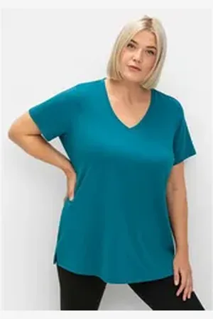 Sheego Funktionsshirt Große Größen aus schnelltrocknendem Material blau 40/42