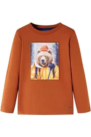 vidaXL Langarmshirt Kinder-Langarmshirt Dunkelorange 140 140 (9-10 J)