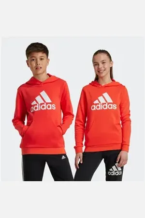 adidas Sportswear Kapuzensweatshirt BIG LOGO ESSENTIALS COTTON HOODIE rot 128