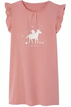 Vertbaudet Nachthemd Mädchen-Set: Nachthemd, Leggings, Einhornmaske rosa 116