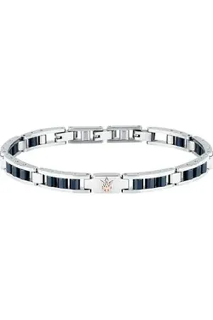 Maserati Edelstahlarmband Herren-Armband Edelstahl, Keramik silberfarben