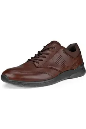 Ecco Irving Schnürschuh, Freizeitschuh, Halbschuh, Schnürschuh mit gepolstertem Schaftrand braun 45 EU