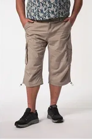 Happy Size Men Plus Bermudas Men+ 3/4-Cargohose Ripstop teilelastischer Bund rosa 68