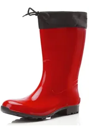 Ladeheid Damen Gummistiefel mit Stulpe LA-968 Gummistiefel rot|schwarz 42 EU