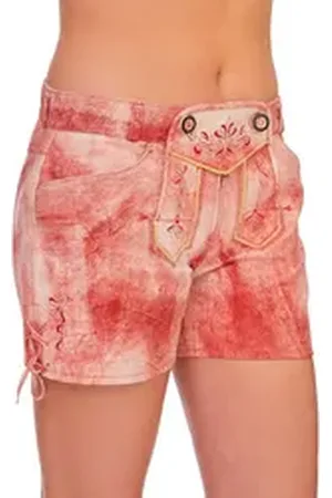 SPIETH & WENSKY Lederhose Trachtenlederhose Damen - PANKA - rot rot