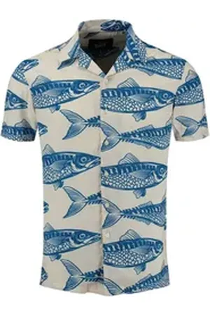 Key Largo Kurzarmhemd MSH KLSARDINES 1/2 patterned (1-tlg) weiß 3XL