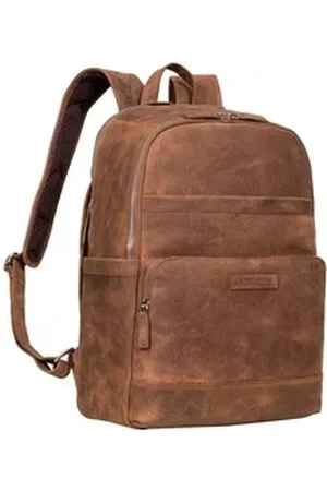 STILORD Notebook-Rucksack "Milan" Klassischer Laptop Rucksack 13,3 - 14 Zoll Echt Leder braun