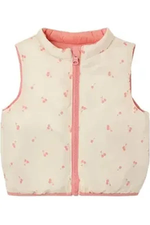 Vertbaudet Steppjacke Baby Wende-Steppweste mit Recycling-Polyester orange 68