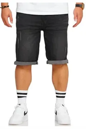 Soul Star Jeansshorts S2ALOJA Herren Kurze Hose Jeans Shorts Bermuda Stretch Regular-Fit schwarz XL