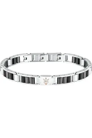 Maserati Edelstahlarmband Herren-Armband Edelstahl, Keramik silberfarben
