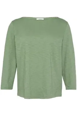 QS by s.Oliver 3/4-Arm-Shirt - T-Shirt im Relaxed Fit - Modisches Damenshirt grün 44