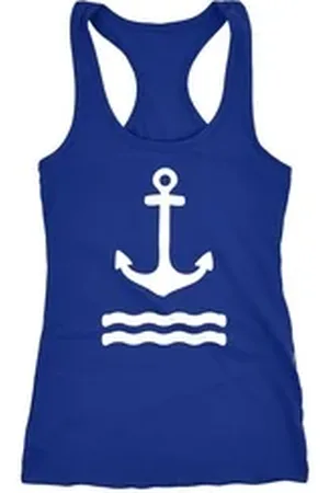 Neverless Tanktop Damen Tank-Top Shirt Anker Wasserwelle Racerback blau XS