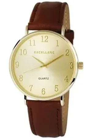 Excellanc Quarzuhr EX0056 Damenuhr mit Lederimitationsarmband, Damenuhr Lederimitat