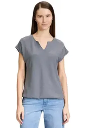 Betty & Co Betty&Co Kurzarmshirt Casual-Shirt mit Struktur (1-tlg) Material blau S
