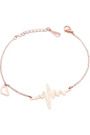 Akzent Armband Hanna Ankerarmband aus Edelstahl, Herzanhänger, (Einzeln), Damen Armband braun