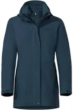 Vaude Outdoorjacke Damen Doppeljacke IDRIS 3-IN-1 PARKA (1-St) blau|grau 36