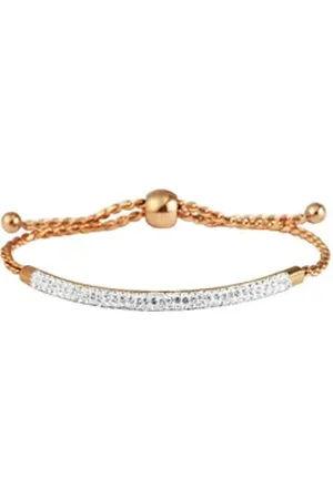 Akzent Armband Inna Edelstahlarmband mit Similibesatz, silberfarbig, 23 (Einzeln), Damen Armband bunt