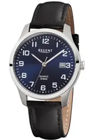 Regent Quarzuhr Titan-Armbanduhr in Unisexgröße blau