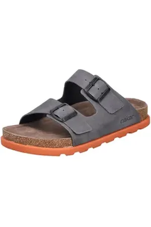 Rieker Pantolette, Sommerschuh, Strandschuh, Hausschuh mit bequemem Fußbett grau 45 EU