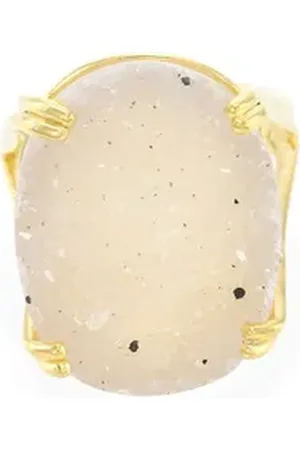 Cavill Silberring Brasilianischer Glitzerachat Goldplattierter Silberring, 26ct (1-tlg) beige|silberfarben