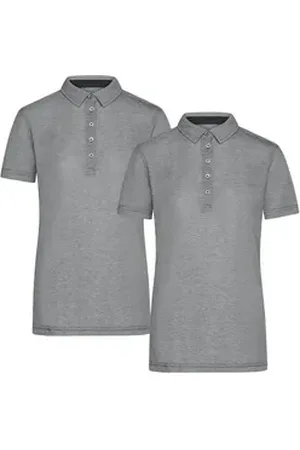 James & Nicholson Poloshirt Doppelpack Damen Funktionspolo für Freizeit und Sport Polo JN753 (Doppelpack, 2er-Pack) Atmungsaktiv, feuchtigkeitsregulierend und schnelltrocknend grau XXL
