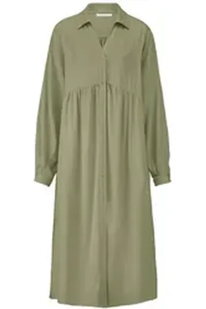 hessnatur A-Linien-Kleid aus LENZINGTM ECOVEROTM (1-tlg) grün 48