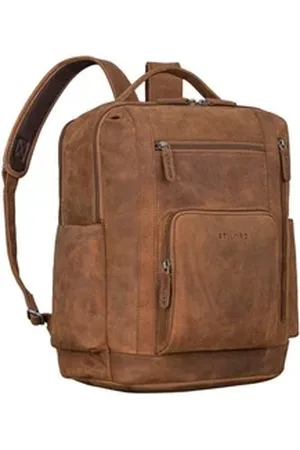 STILORD Notebookrucksack "Archibald" Lederrucksack mit Laptop-Fach 15,6 Zoll Damen und Herren braun