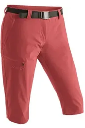 Maier Sports Caprihose Inara slim 3/4 Damen Wanderhose, atmungsaktive Outdoorhose, 3/4 Hose mit 3 Taschen rot 40