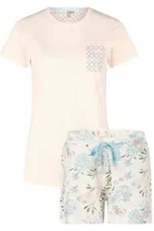 by Louise Shorty Moon Kiss (Set, 2 tlg., 2-teilig) Damen Pyjama kurz Shorty Baumwolle Kurzarm lila XXL