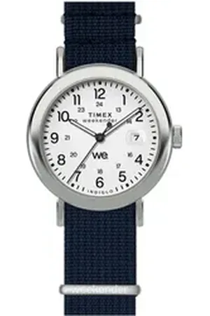 Timex Quarzuhr WEEKENDER MAIN LINE TW2Y09000AJ, Armbanduhr, Damenuhr,Textilarmband,Datum, Leuchtzeiger blau