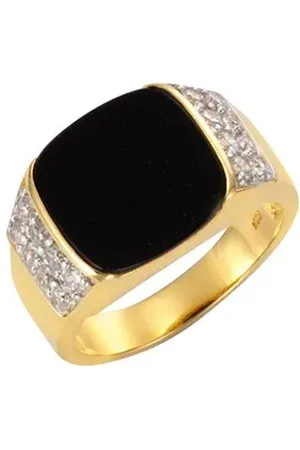 Firetti Fingerring Schmuck Geschenk Silber 925 Herrenring Siegelring Achat, mit Achat, Zirkonia (synth) gelb|goldfarben|schwarz 20