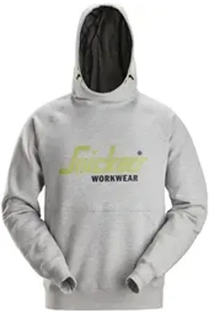 Snickers Rundhalspullover Logo Hoodie grau XS