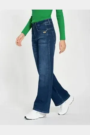 Gang 5-Pocket-Jeans 94AMELIE WIDE aus weichem SWEAT Denim blau 34 (44)