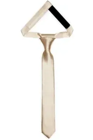 Ladeheid Krawatte Kinder für Jungen - Eleganter glänzender Look TKS 31cm x 4cm (1-St) beige|weiß
