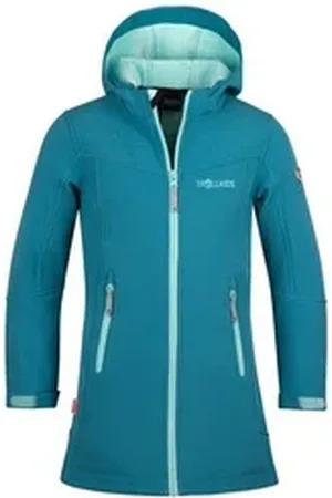 TROLLKIDS Softshellmantel Lillesand Wasserabweisend blau|grün 116