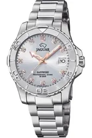 Jaguar Quarzuhr Executive Diver J870/2, Armbanduhr, Damenuhr, Saphirglas, Swiss Made, Edelstahlarmband silberfarben